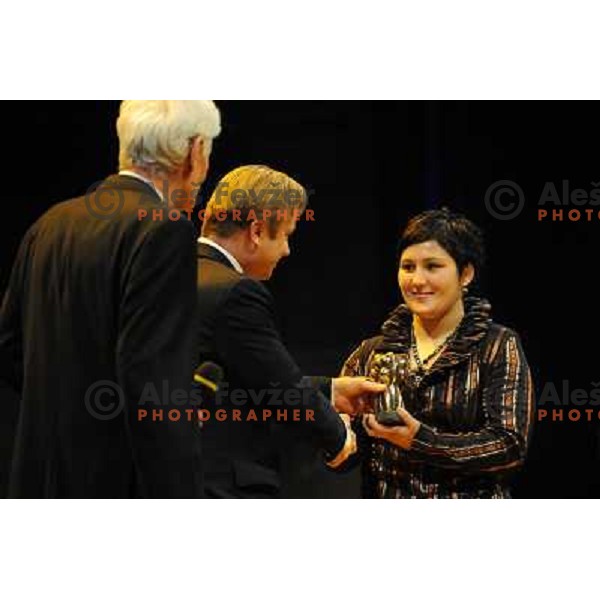 Peter Kukovica, Lucija Polavder at the Slovenian sportsman of the year 2010, Ljubljana, Slovenia 