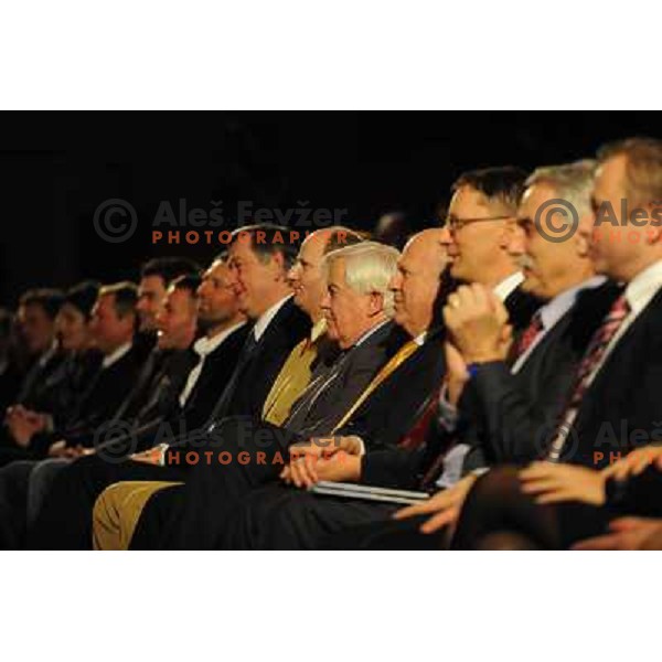 Danilo Turk, Joze Zidar, Milan Kucan at the Slovenian sportsman of the year 2010, Ljubljana, Slovenia 