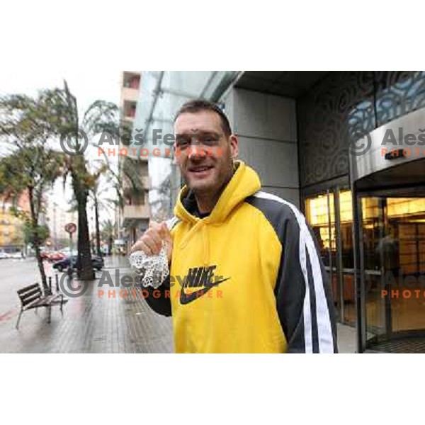 Goran Jagodnik of Union Olimpija at preparation for basketball match Power Electronics Valencia- Union Olimpija in round 10 of Turkish Airlines Euroleague, played in Valencia on December 22,2010 