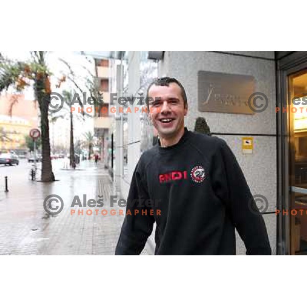 Miro Alilovic of Union Olimpija at preparation for basketball match Power Electronics Valencia- Union Olimpija in round 10 of Turkish Airlines Euroleague, played in Valencia on December 22,2010 