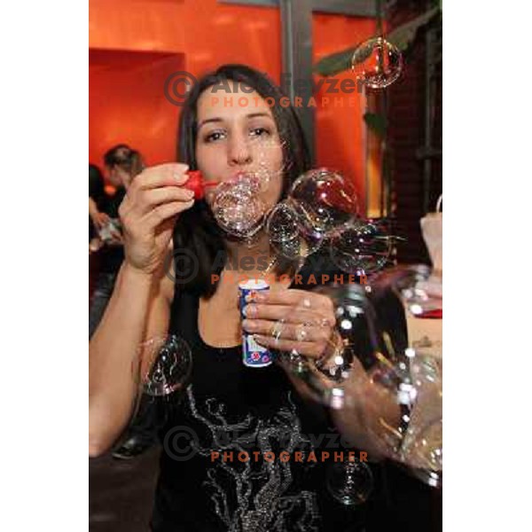 Andrea Lekic of handball club Krim Mercator during New Year\'s party in Bachus Center, Ljubljana, Slovenia on December 30,2010 