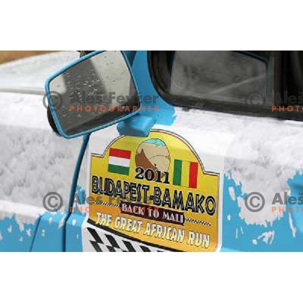 Desert Snow edition of Renault 4 TL converted into rally car for 2011 Great African run from Budapest ( Hungary) to Bamako (Mali). Driver Matjaz Macek and co-driver Miha Ceh from Slovenia will start for 15 days and 9000 km stage rally from Budapest on Jan
