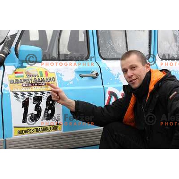 Desert Snow edition of Renault 4 TL converted into rally car for 2011 Great African run from Budapest ( Hungary) to Bamako (Mali). Driver Matjaz Macek and co-driver Miha Ceh from Slovenia will start for 15 days and 9000 km stage rally from Budapest on Jan