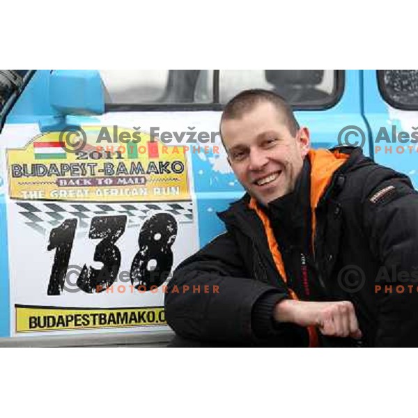 Desert Snow edition of Renault 4 TL converted into rally car for 2011 Great African run from Budapest ( Hungary) to Bamako (Mali). Driver Matjaz Macek and co-driver Miha Ceh from Slovenia will start for 15 days and 9000 km stage rally from Budapest on Jan