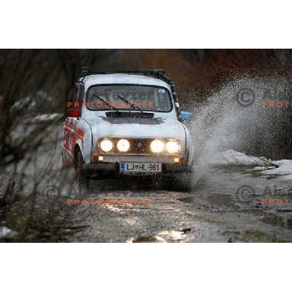 Desert Snow edition of Renault 4 TL converted into rally car for 2011 Great African run from Budapest ( Hungary) to Bamako (Mali). Driver Matjaz Macek and co-driver Miha Ceh from Slovenia will start for 15 days and 9000 km stage rally from Budapest on Jan