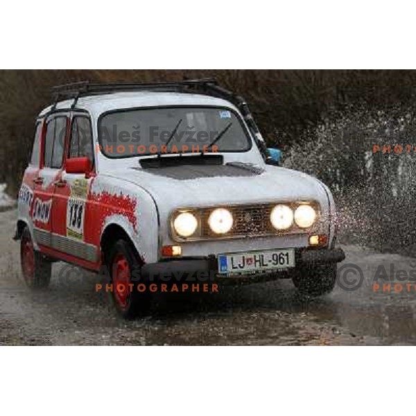 Desert Snow edition of Renault 4 TL converted into rally car for 2011 Great African run from Budapest ( Hungary) to Bamako (Mali). Driver Matjaz Macek and co-driver Miha Ceh from Slovenia will start for 15 days and 9000 km stage rally from Budapest on Jan