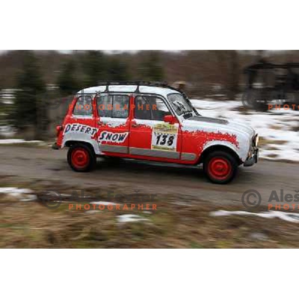 Desert Snow edition of Renault 4 TL converted into rally car for 2011 Great African run from Budapest ( Hungary) to Bamako (Mali). Driver Matjaz Macek and co-driver Miha Ceh from Slovenia will start for 15 days and 9000 km stage rally from Budapest on Jan
