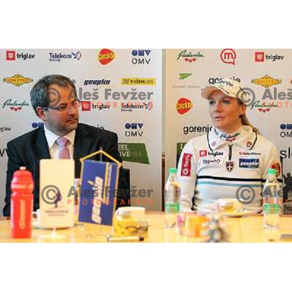 Petra Majdic of Slovenia Nordic Ski team during press conference in Ljubljana, Slovenia on January 10,2011 