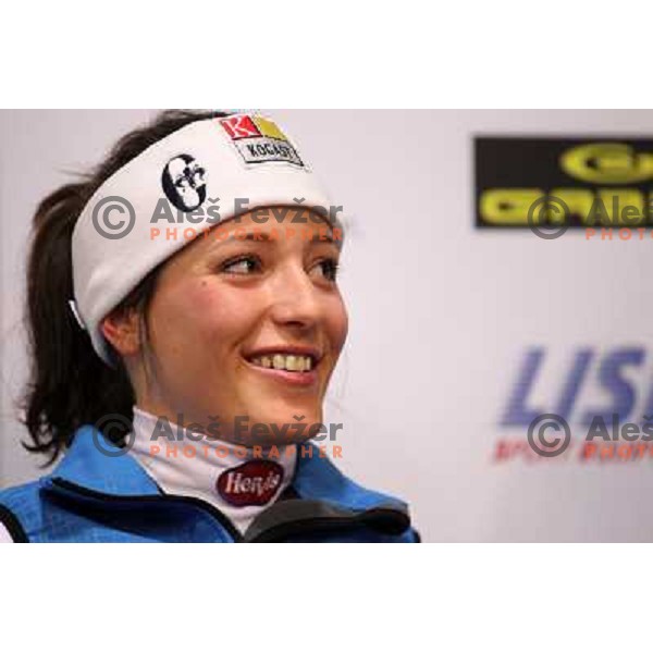 Katarina Lavtar during press conference of Slovenia Ski Team before 47. Golden Fox- Zlata Lisica FIS Audi World Cup races in Maribor, Slovenia on January 14, 2011 