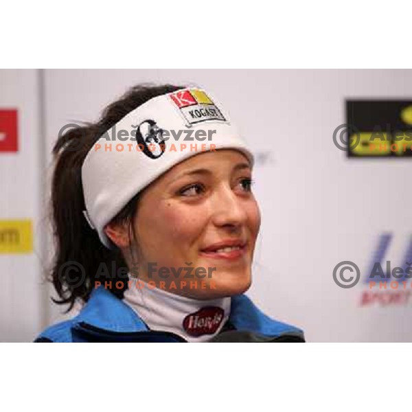 Katarina Lavtar during press conference of Slovenia Ski Team before 47. Golden Fox- Zlata Lisica FIS Audi World Cup races in Maribor, Slovenia on January 14, 2011 