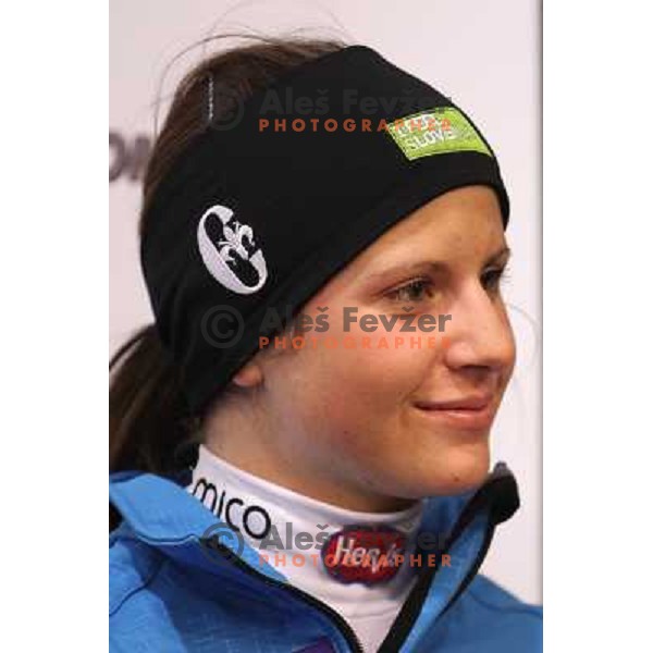 Ula Hafnar during press conference of Slovenia Ski Team before 47. Golden Fox- Zlata Lisica FIS Audi World Cup races in Maribor, Slovenia on January 14, 2011 