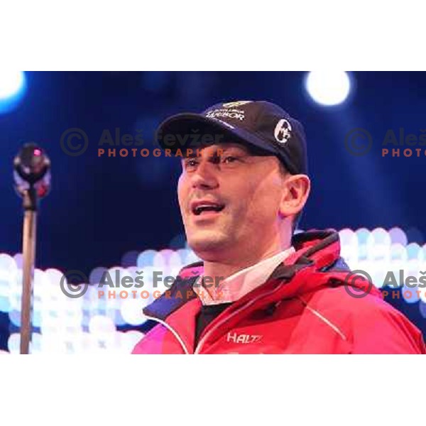 Matjaz Kovacic during public draw of starting numbers for 47. Golden Fox- Zlata Lisica FIS Audi World Cup Giant Slalom in Maribor, Slovenia on January 14, 2011 