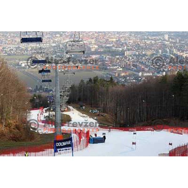 Course inspection before 47. Golden Fox- Zlata Lisica FIS Audi World Cup Giant Slalom in Maribor, Slovenia on January 15, 2011 