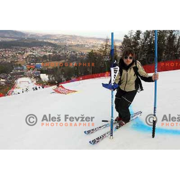 Gate- keeper during 47. Golden Fox- Zlata Lisica FIS Audi World Cup Giant Slalom race in Maribor, Slovenia on January 15, 2011. Race was cancelled after 25 racers in the finish. 