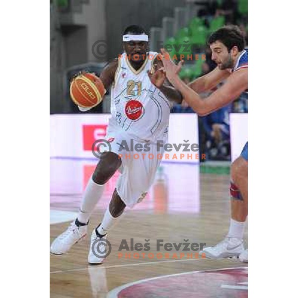 Kevinn Pinkney, Jure Lalic at the basketball game Union Olimpija - Cibona, played in the NLB adriatic baskteball league, 15.01.2011 , Stozice Arena, Ljubljana, 