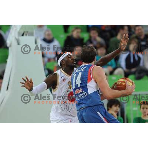 Kevinn Pinkney, Jure Lalic at the basketball game Union Olimpija - Cibona, played in the NLB adriatic baskteball league, 15.01.2011 , Stozice Arena, Ljubljana, 
