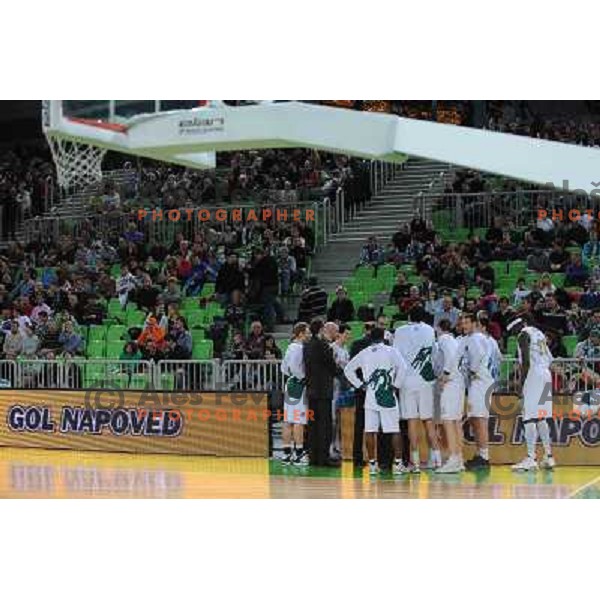 Olimpija at the basketball game Union Olimpija - Cibona, played in the NLB adriatic baskteball league, 15.01.2011 , Stozice Arena, Ljubljana, 