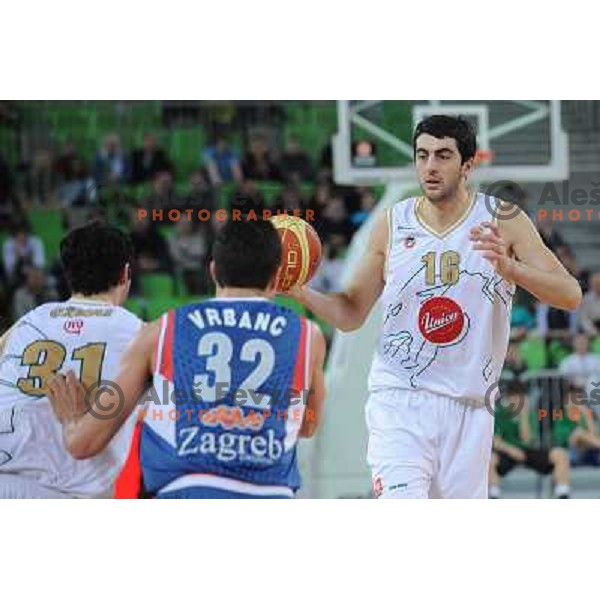 Giorgi Shermadini at the basketball game Union Olimpija - Cibona, played in the NLB adriatic baskteball league, 15.01.2011 , Stozice Arena, Ljubljana, 