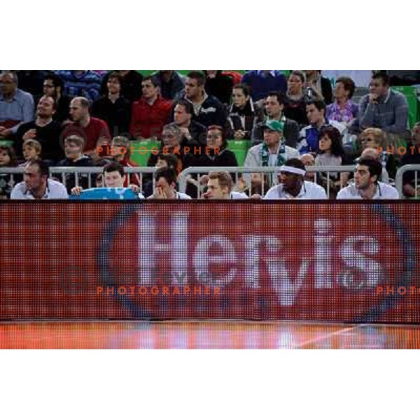 Olimpija at the basketball game Union Olimpija - Cibona, played in the NLB adriatic baskteball league, 15.01.2011 , Stozice Arena, Ljubljana, 