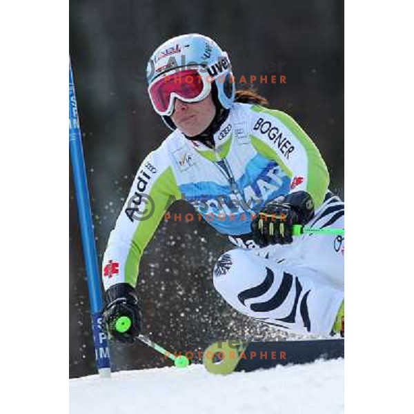 Kathrin Hoelzl (GER) during 47. Golden Fox- Zlata Lisica FIS Audi World Cup Giant Slalom race in Maribor, Slovenia on January 15, 2011. Race was cancelled after 25 racers in the finish. 
