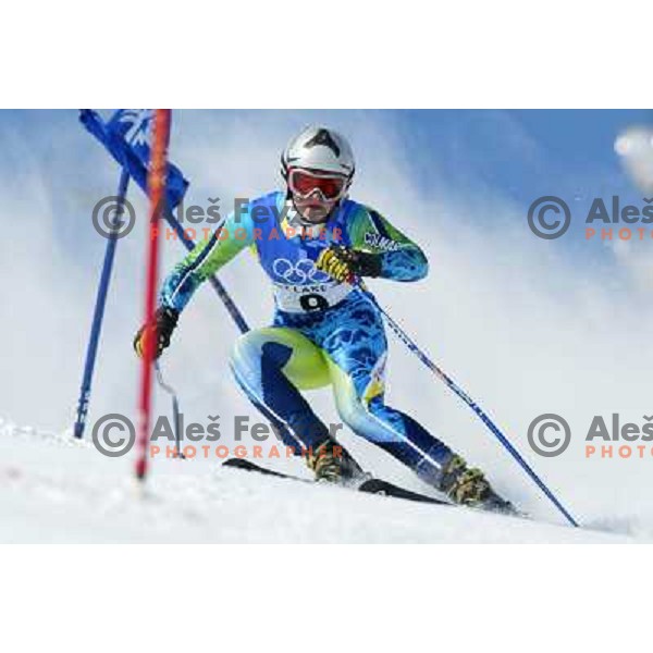 Spela Pretnar (SLO) during giant-slalom race in Park City during Winter Olympic games in Salt Lake City, USA on February 2002 