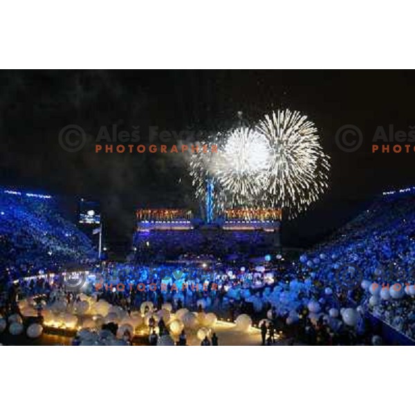 Closing ceremony at Winter Olympic games in Salt Lake City, USA on February 2002 