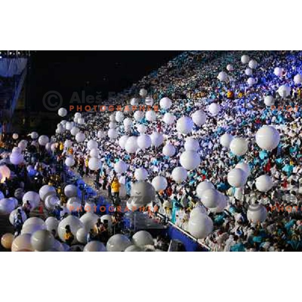 Closing ceremony at Winter Olympic games in Salt Lake City, USA on February 2002 