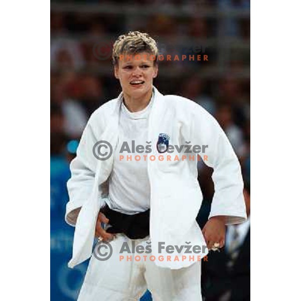 Urska Zolnir of Slovenia in action during judo tournament at Summer Olympic Games in Athens, Greece , August 2004. She competed in -63 category and won bronze olympic medal 