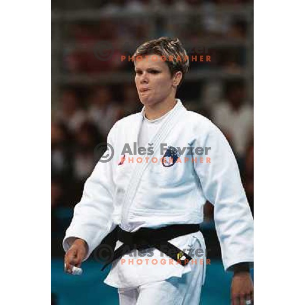 Urska Zolnir of Slovenia in action during judo tournament at Summer Olympic Games in Athens, Greece , August 2004. She competed in -63 category and won bronze olympic medal 