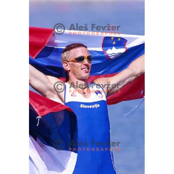 Luka Spik of Slovenia, silver medalist in rowing at Summer Olympic Games in Athens, Greece , August 2004 