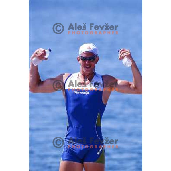 Luka Spik of Slovenia, silver medalist in rowing at Summer Olympic Games in Athens, Greece , August 2004 