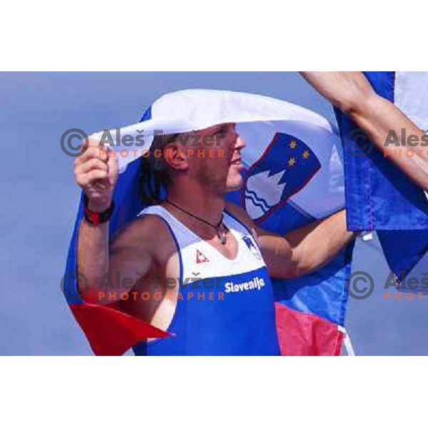 Luka Spik of Slovenia, silver medalist in rowing at Summer Olympic Games in Athens, Greece , August 2004 