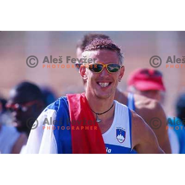 Luka Spik of Slovenia, silver medalist in rowing at Summer Olympic Games in Athens, Greece , August 2004 