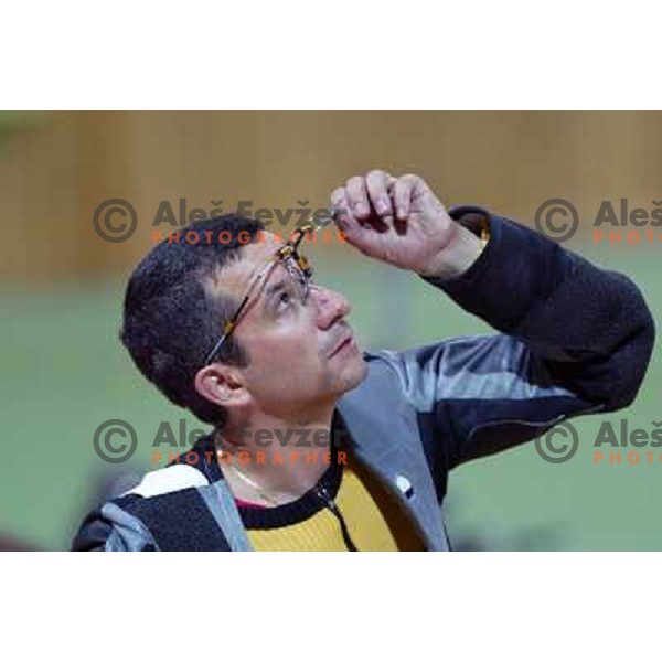 Rajmond Debevec of Slovenia during 3 positions shooting competition at Summer Olympic Games in Athens, Greece , August 2004 