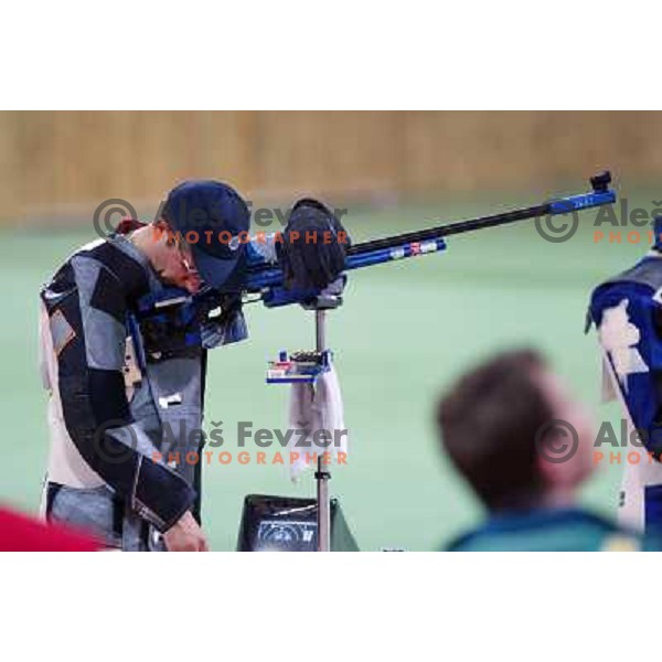 Rajmond Debevec of Slovenia during 3 positions shooting competition at Summer Olympic Games in Athens, Greece , August 2004 