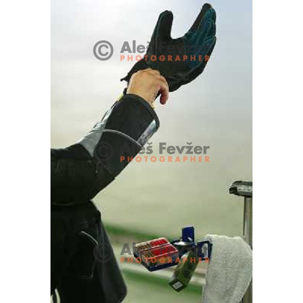 Rajmond Debevec of Slovenia during 3 positions shooting competition at Summer Olympic Games in Athens, Greece , August 2004 