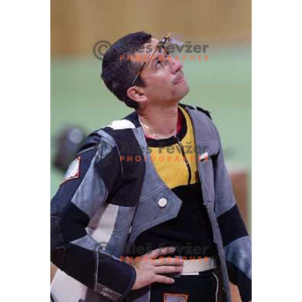 Rajmond Debevec of Slovenia during 3 positions shooting competition at Summer Olympic Games in Athens, Greece , August 2004 