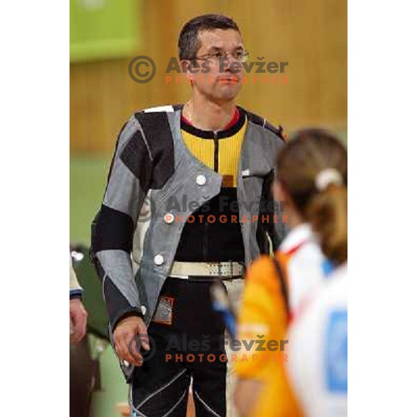 Rajmond Debevec of Slovenia during 3 positions shooting competition at Summer Olympic Games in Athens, Greece , August 2004 