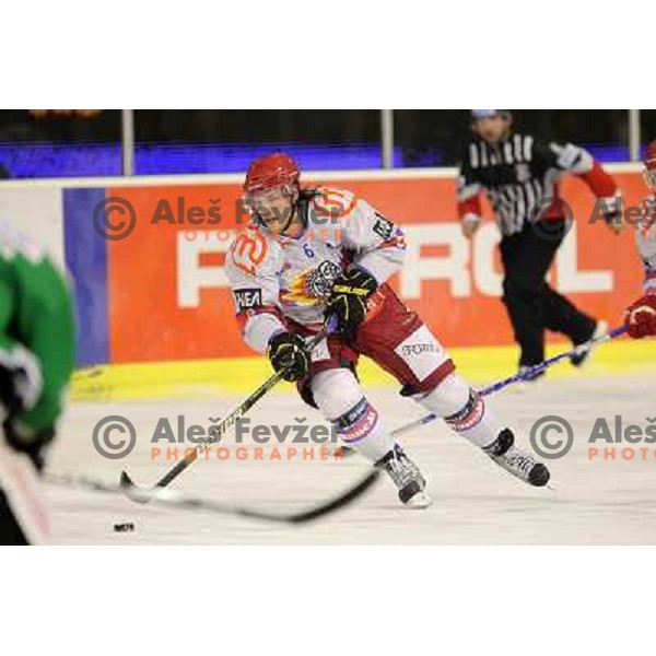 Toni Dahlman of Acroni Jesenice in action during ice-hockey match Tilia Olimpija-Acroni Jesenice in round 41 of EBEL league, played in Hala Tivoli, Ljubljana, Slovenia, January 23, 2011 
