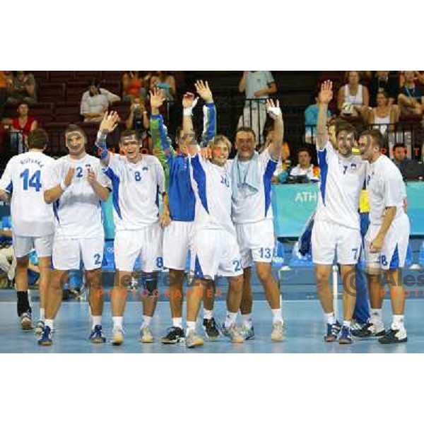 Sergej Rutenka, Miladin Kozlina, Marko Ostir, Renato Vugrinec,Luka Zvizej,Tomaz Tomsic, Vid Kavticnik, Uros Zorman at Summer Olympic Games Athens 2004, Greece 