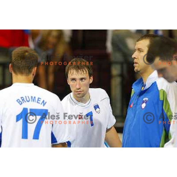 Vid Kavticnik of Slovenia during Handball tournament at Summer Olympic Games Athens 2004, Greece. Slovenia played with Russia on August 13, 2004 
