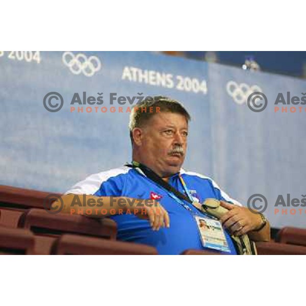 Dr. MArko Ilesic during Handball tournament at Summer Olympic Games Athens 2004, Greece. Slovenia played with Croatia on August 15, 2004 