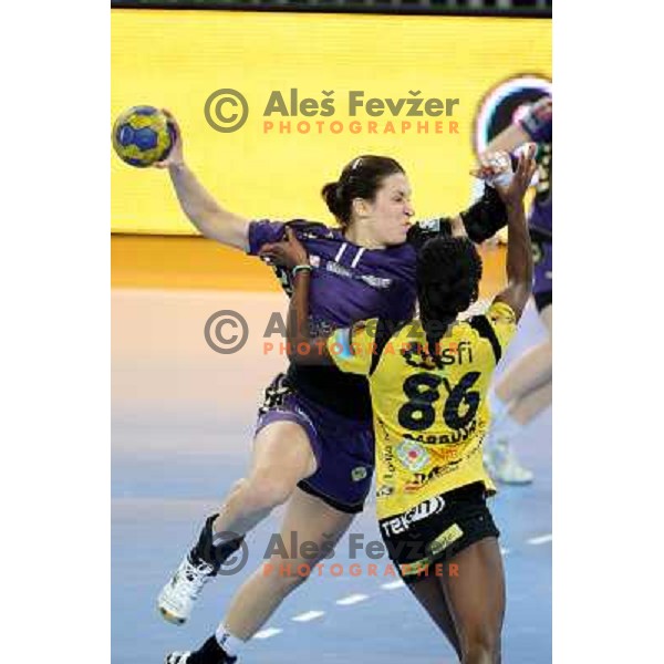 Andrea Lekic at the handball game RK Krim Mercator Ljubljana - Itxako Reyno De Navarra , played in the Women\'s EHF Champions league main round, 05.02.2011 , Stozice Arena, Ljubljana, 