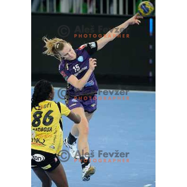 Barbara Varlec at the handball game RK Krim Mercator Ljubljana - Itxako Reyno De Navarra , played in the Women\'s EHF Champions league main round, 05.02.2011 , Stozice Arena, Ljubljana, 