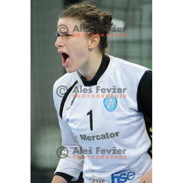 Jelena Grubisic at the handball game RK Krim Mercator Ljubljana - Itxako Reyno De Navarra , played in the Women\'s EHF Champions league main round, 05.02.2011 , Stozice Arena, Ljubljana, 