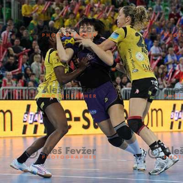 Ljudmila Bodnieva at the handball game RK Krim Mercator Ljubljana - Itxako Reyno De Navarra , played in the Women\'s EHF Champions league main round, 05.02.2011 , Stozice Arena, Ljubljana, 