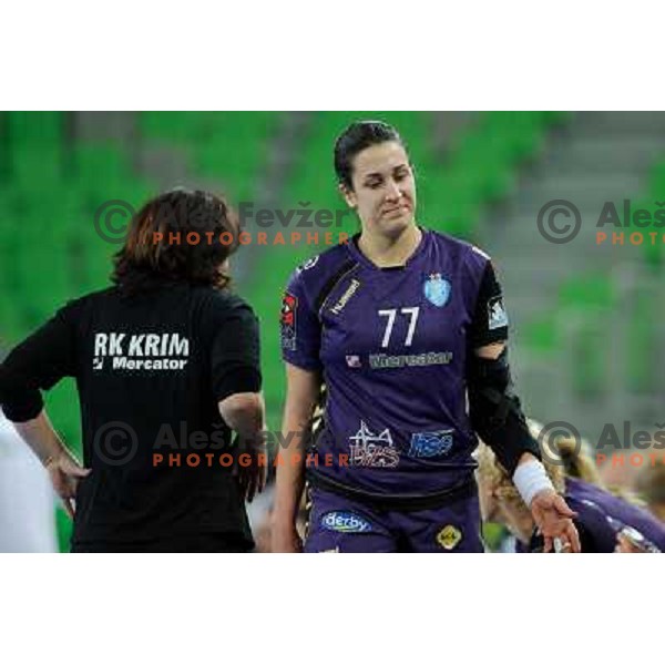 Andrea Lekic at the handball game RK Krim Mercator Ljubljana - Itxako Reyno De Navarra , played in the Women\'s EHF Champions league main round, 05.02.2011 , Stozice Arena, Ljubljana, 