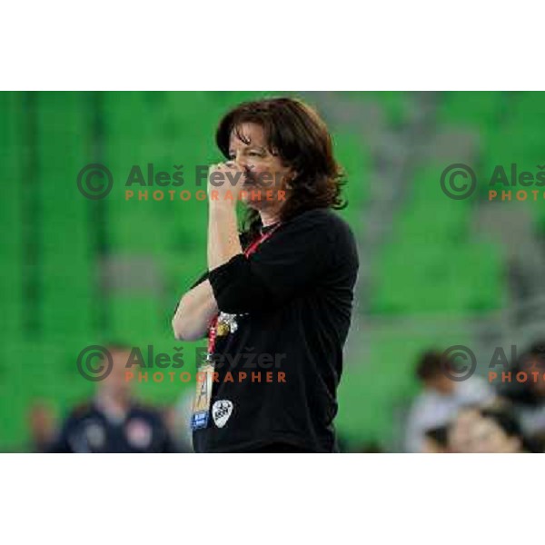 Marta Bon at the handball game RK Krim Mercator Ljubljana - Itxako Reyno De Navarra , played in the Women\'s EHF Champions league main round, 05.02.2011 , Stozice Arena, Ljubljana, 