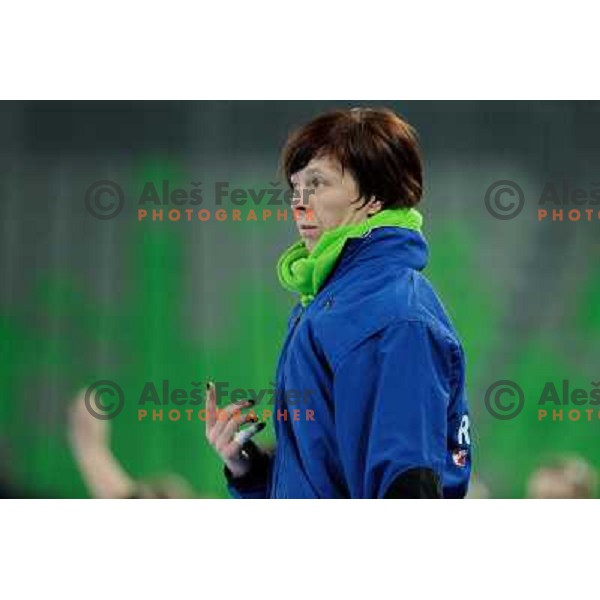 Sergeja Stefanisin at the handball game RK Krim Mercator Ljubljana - Itxako Reyno De Navarra , played in the Women\'s EHF Champions league main round, 05.02.2011 , Stozice Arena, Ljubljana, 