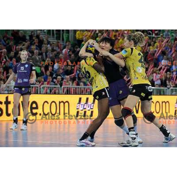 Ljudmila Bodnieva at the handball game RK Krim Mercator Ljubljana - Itxako Reyno De Navarra , played in the Women\'s EHF Champions league main round, 05.02.2011 , Stozice Arena, Ljubljana, 